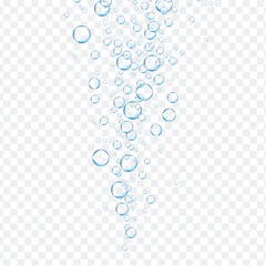 Bubbles in water on transparent background. Bubbles in water for wallpaper, texture background and pattern template. Water bubbles, vector background
