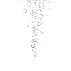 Bubbles in water isolated on white background. Bubbles in water for wallpaper, texture background and pattern template. Water bubbles, vector background