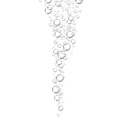 Bubbles in water isolated on white background. Bubbles in water for wallpaper, texture background and pattern template. Water bubbles, vector background