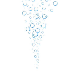 Bubbles in water isolated on white background. Bubbles in water for wallpaper, texture background and pattern template. Water bubbles, vector background