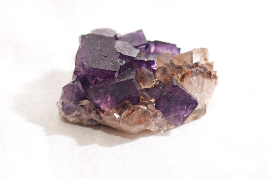 fluorite and quartz mineral sample