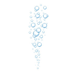 Bubbles in water isolated on white background. Bubbles in water for wallpaper, texture background and pattern template. Water bubbles, vector background