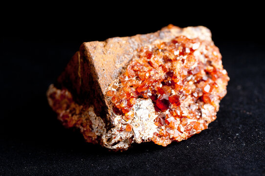 garnet on pyrite mineral