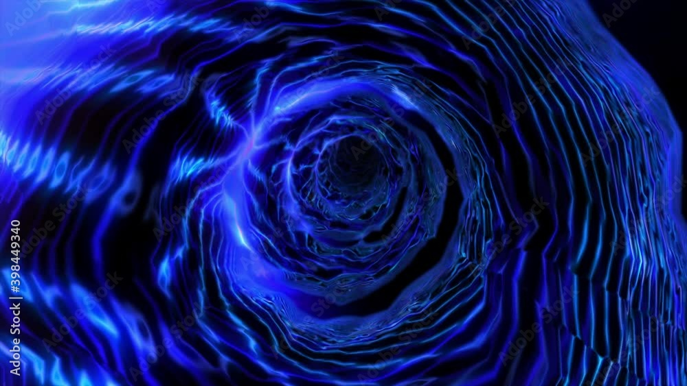 Wall mural abstract background flight through neon light wormhole subspace tunnel loop