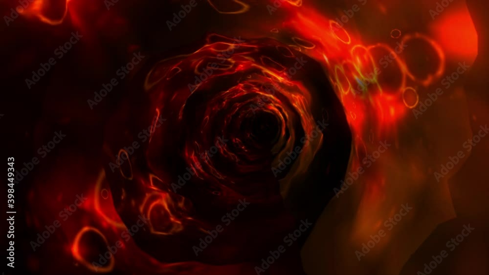 Wall mural abstract background flight through neon light wormhole subspace tunnel loop