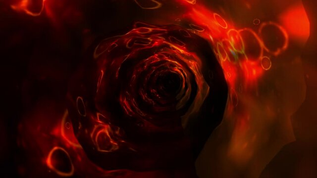 Abstract background flight through neon light wormhole subspace tunnel loop