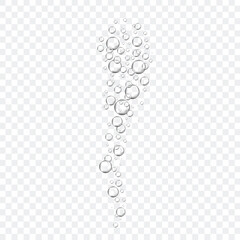 Naklejka premium Bubbles in water on transparent background. Bubbles in water for wallpaper, texture background and pattern template. Water bubbles, vector background