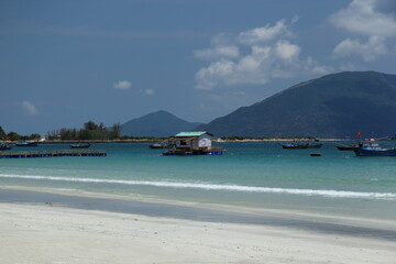 Pearl farm on Doc Let beach, Nha Trang, Vietnam.
