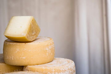 pile of Cheese against light background
