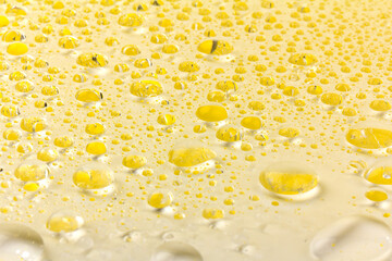 Water drops texture background. Water drops. Yellow.Selective focus.