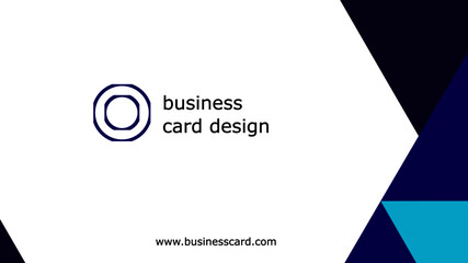 Business card geometric simple abstract blue design. Minimalist business card template vector illustration, modern professional flat design