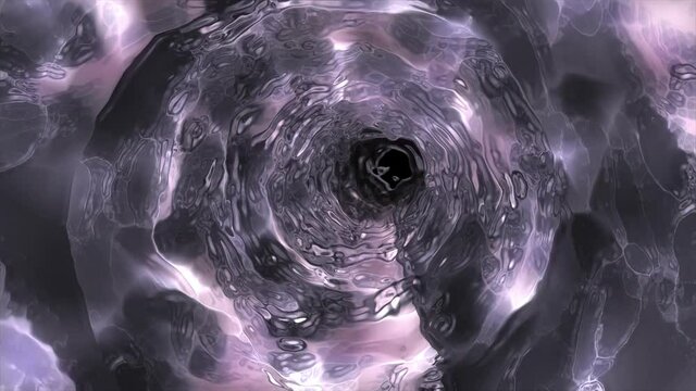 Abstract background flight through neon light wormhole subspace tunnel loop