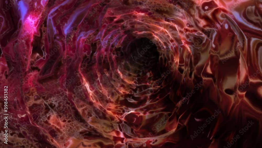 Wall mural abstract background flight through neon light wormhole subspace tunnel loop