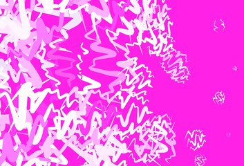 Light Purple, Pink vector background with curved lines.