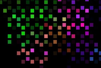 Dark Multicolor, Rainbow vector pattern with crystals, rectangles.