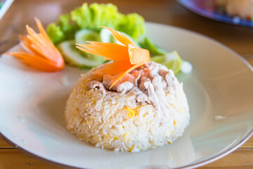 Fried Rice With Pork on the plate for lunch