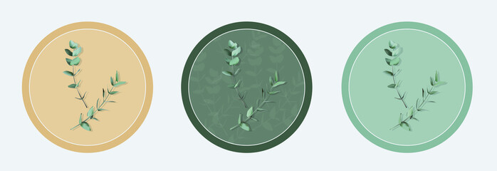 Green leaves elements collection - for bouquets, wedding invitations, wreaths, arrangements, anniversary, birthday, postcards, greetings. Botanical vector illustration set.