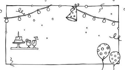 Hand drawn illustration party background 2