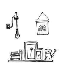 Hand drawn illustration home