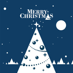 Merry Christmas Greeting card vector design concept