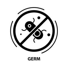 germ icon, black vector sign with editable strokes, concept illustration