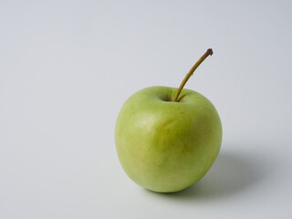 Apple on white table background, green Apple fruit background. natural fresh products.