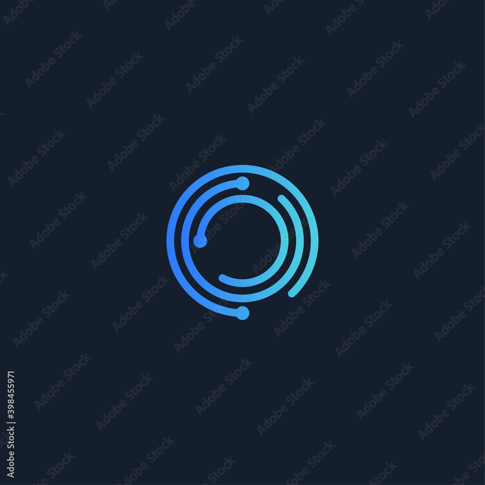 Aufkleber digital lock, round vector logo. encryption, isolated icon on black background. abstract symbol for 