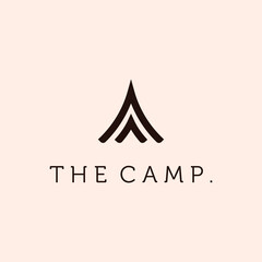 Fototapeta premium Camping Tent Simple Minimalist Logo Vector Illustration Design