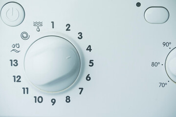 control buttons of the washing machine