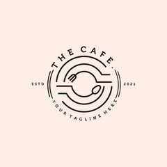 Cafe Simple Modern Logo Vector Illustration Design. Restaurant Simple Minimalist Logo Design.