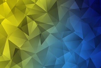 Light Blue, Yellow vector abstract mosaic backdrop.