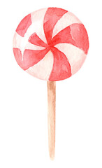 Hand drawn watercolor candy