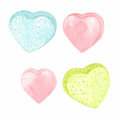 Hand drawn watercolor candy