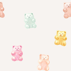 Hand drawn watercolor candy