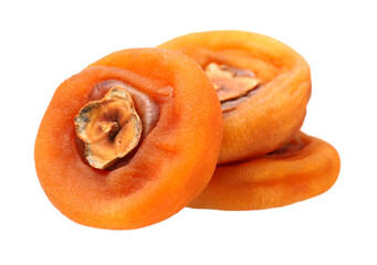 dried persimmon on white background 