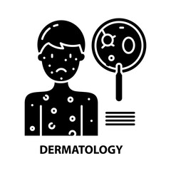 dermatology icon, black vector sign with editable strokes, concept illustration