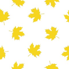 Fototapeta premium Seamless pattern with autumn maple leaves. Vector illustration.