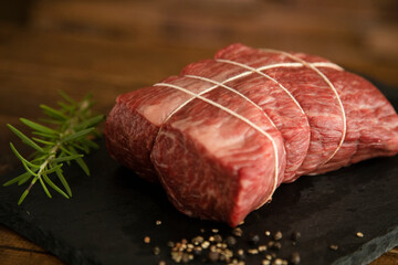 Wagyu raw beef for roast beef
