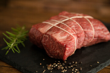 Wagyu raw beef for roast beef