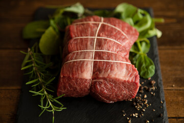 Wagyu raw beef for roast beef