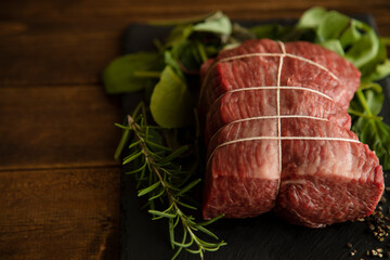 Wagyu raw beef for roast beef