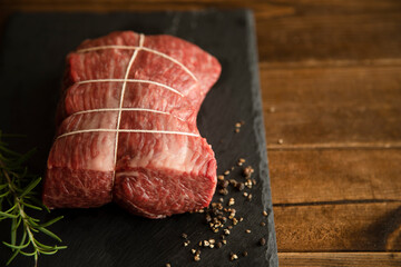 Wagyu raw beef for roast beef