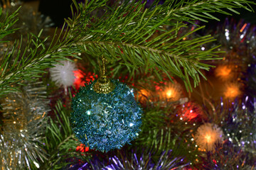 Obraz na płótnie Canvas Green branches of a Christmas tree.