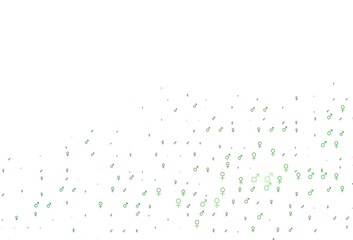 Light green vector pattern with gender elements.