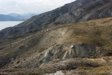 The Crimean Mountains near Feodosia and Ordzhonikidze, the Black Sea, Eastern Crimea.