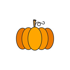 Pumpkin, simple vector icon, filled outline.