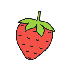 Strawberry, simple vector icon, filled outline.
