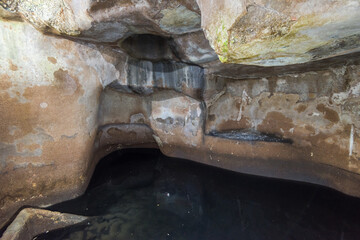 A water cistern beneath St Helena's Coptic Orthodox Church from the Byzantine period in the complex...