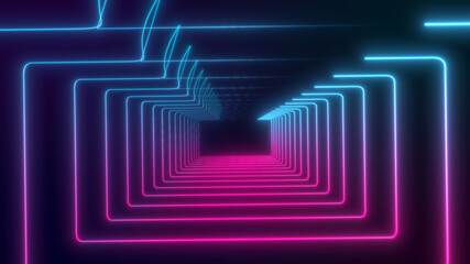 3D Rendered Modern Abstract glowing Neon Lines Chat icon in 8K