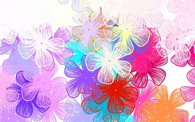 Light Multicolor vector abstract backdrop with flowers